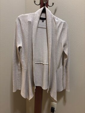 Verve Ami Cream Open-Front Draped Cardigan